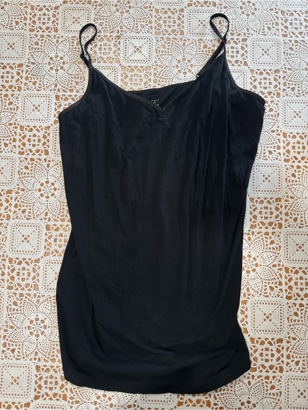 CAbi Black V Neck Camisole Tank Top Adjustable Straps XL